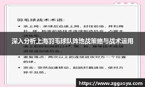 深入分析上海羽毛球队阵地战策略与战术运用